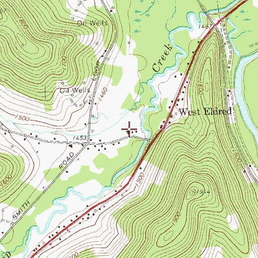Topographic Map of Eldred Township Volunteer Fire Department Station 18, PA