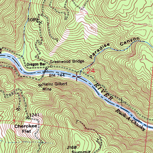 Topographic Map of Paradise Canyon, CA