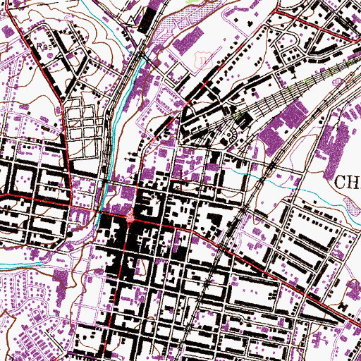 Topographic Map of Chambersburg Fire Department Company 1 - Headquarters Station, PA