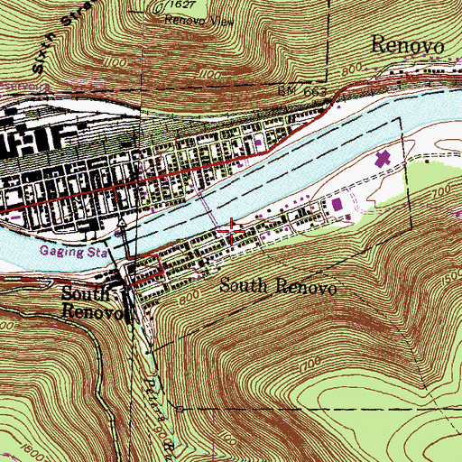 Topographic Map of Citizens Hose Company Station 28, PA