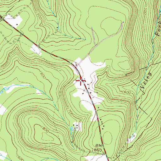 Topographic Map of Haneyville Volunteer Fire Company Station 18, PA