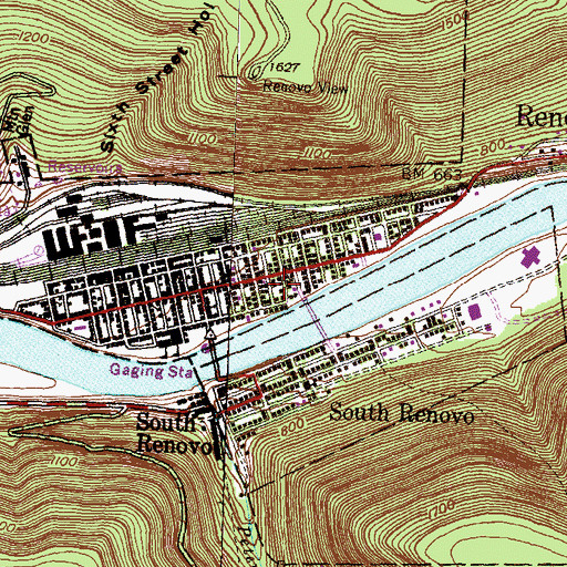 Topographic Map of Renovo Fire Department Station 29, PA