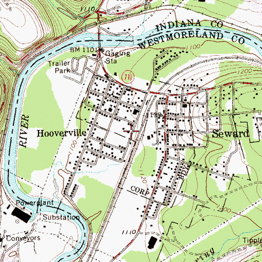 Topographic Map of Seward Volunteer Fire Department, PA
