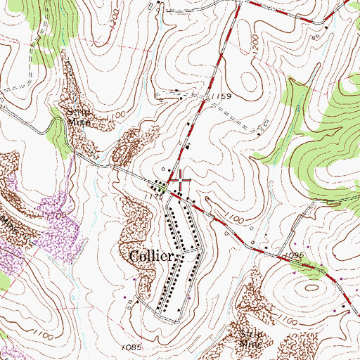 Topographic Map of Collier Volunteer Fire Department Station 9, PA