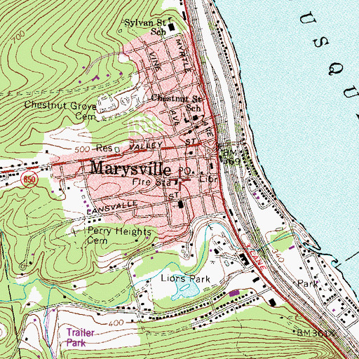 Topographic Map of Marysville Fire Company / Marysville Ambulance Association, PA