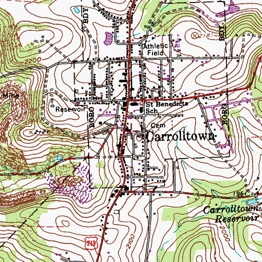 Topographic Map of Carrolltown Fire Engine Company Station 51, PA