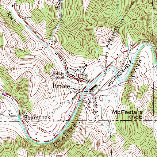 Topographic Map of Wayne Township Volunteer Fire Department Company 75, PA