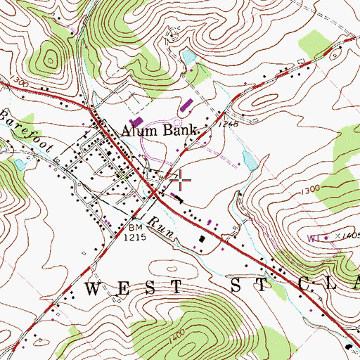Topographic Map of Alum Bank Community Fire Company - Station 38, PA