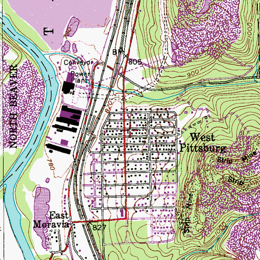 Topographic Map of Taylor Township Volunteer Fire Department Station 800, PA
