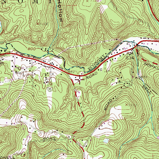 Topographic Map of Big Sewickley Creek Volunteer Fire Department - Station 307, PA