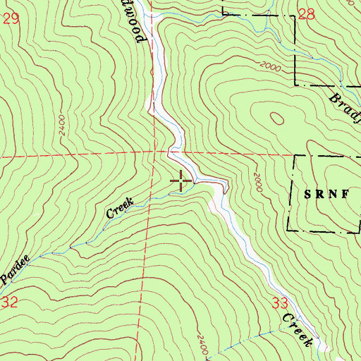 Topographic Map of Pardee Creek, CA