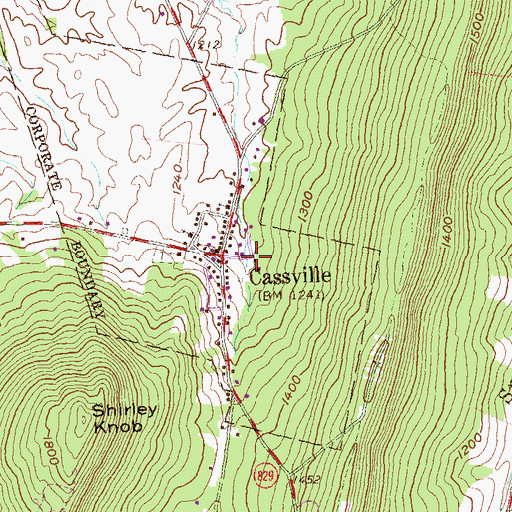 Topographic Map of Trough Creek Volunteer Fire Company Station 21, PA