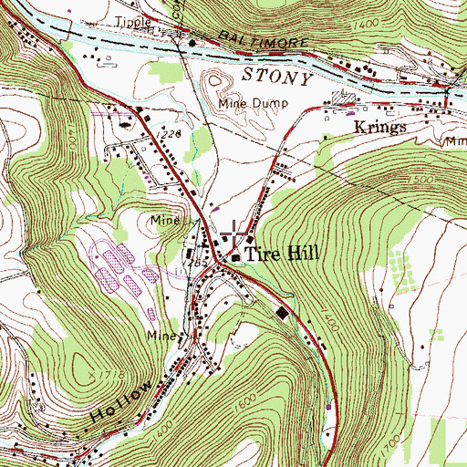 Topographic Map of Conemaugh Township Volunteer Fire Department Station 610, PA