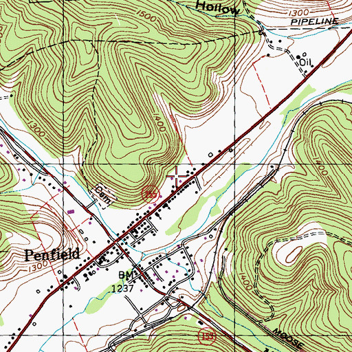 Topographic Map of Bennett's Valley Ambulance Service Station 41, PA