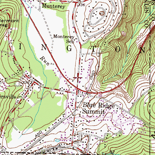 Topographic Map of Blue Ridge Mountain Volunteer Fire and Rescue Squad Company 4, PA