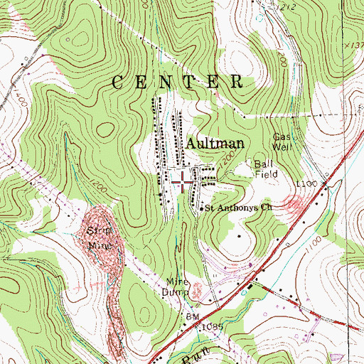 Topographic Map of Aultman Volunteer Fire Department Station 270, PA