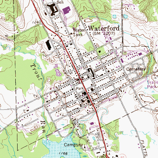Topographic Map of Stancliff Hose Company Station 14, PA