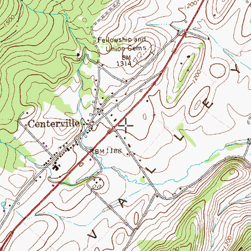 Topographic Map of Cumberland Valley Township Fire Department - Station 45, PA