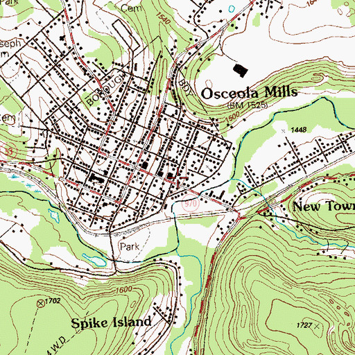 Topographic Map of Columbia Fire Company Station 22, PA