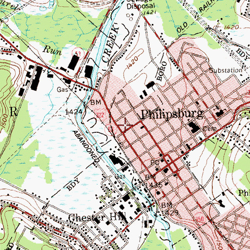 Topographic Map of Hope Fire Company 11, PA