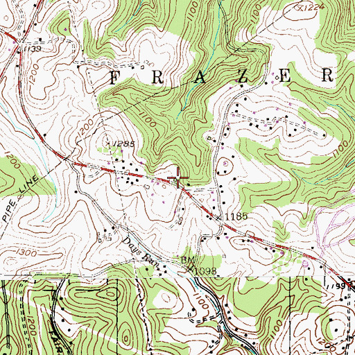 Topographic Map of Frazer Township Volunteer Fire Department 1 Station 159, PA