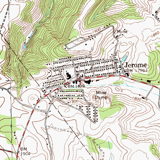 Topographic Map of Jerome Volunteer Fire Company - Station 631, PA
