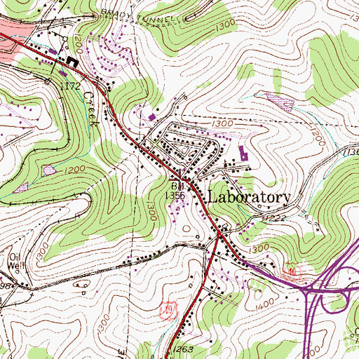 Topographic Map of South Strabane Fire Station, PA