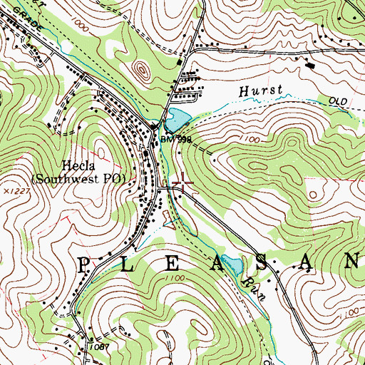 Topographic Map of Hecla Volunteer Fire Department, PA