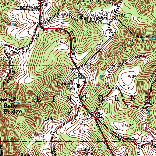 Topographic Map of Lincoln Volunteer Fire and Rescue Company 1 Station 184, PA