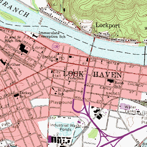 Topographic Map of Hope Hose Company Station 2, PA