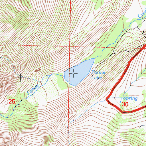Topographic Map of Parker Lake, CA