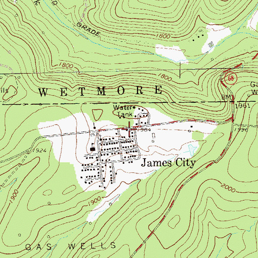 Topographic Map of Highland Township Volunteer Fire Department Company 8, PA