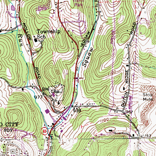 Topographic Map of Wayne Township Volunteer Fire Company, PA