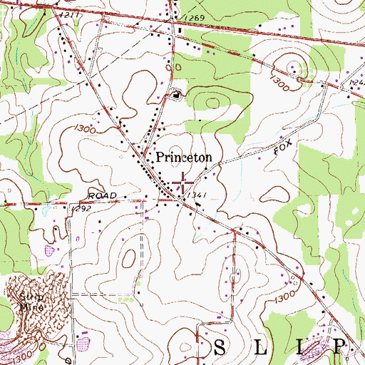 Topographic Map of Slippery Rock Township Volunteer Fire Department Station 1400, PA