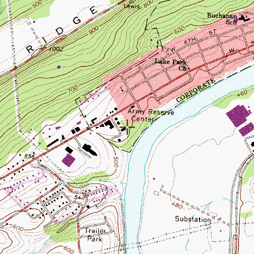 Topographic Map of Pennsylvania State Fire Academy, PA