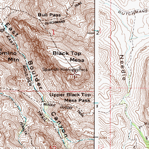 Topographic Map of Black Top Mesa, AZ