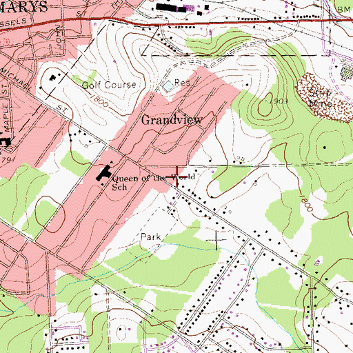 Topographic Map of Crystal Fire Department Company 1 Station 13, PA