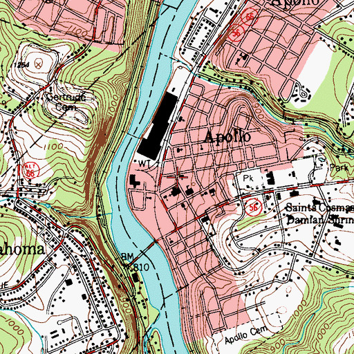 Topographic Map of Apollo Fire Department Station 20, PA