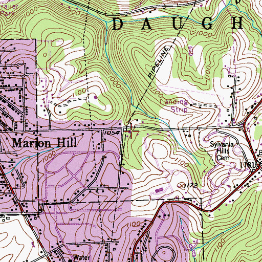 Topographic Map of Pulaski Township Volunteer Fire Department Station 89, PA