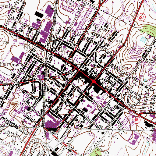 Topographic Map of Waynesboro Fire Department Company 2 - Station 1 Headquarters, PA