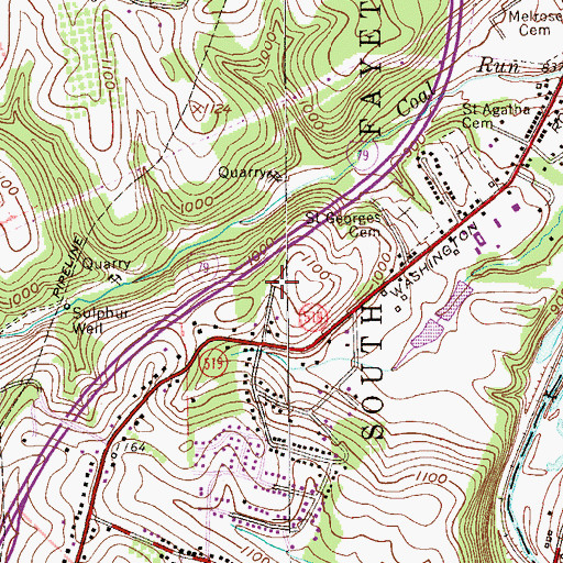 Topographic Map of Fairview Volunteer Fire Department Station 268, PA