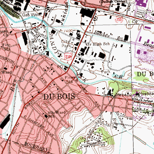 Topographic Map of Volunteer Hose Company Station 72, PA