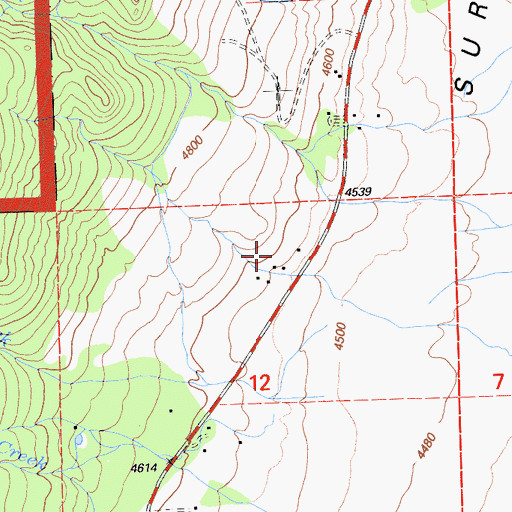 Topographic Map of Parman Ranch, CA