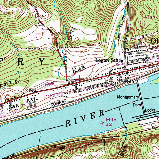 Topographic Map of Industry Borough Volunteer Fire Department Station 97, PA