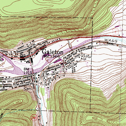 Topographic Map of Goodyear Hose Company Station 10, PA