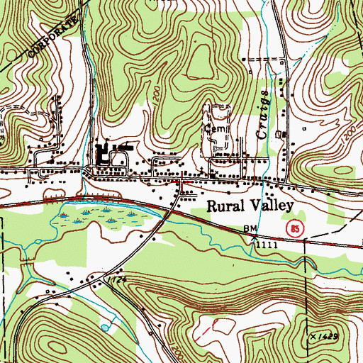 Topographic Map of Rural Valley Hose Company Station 210, PA
