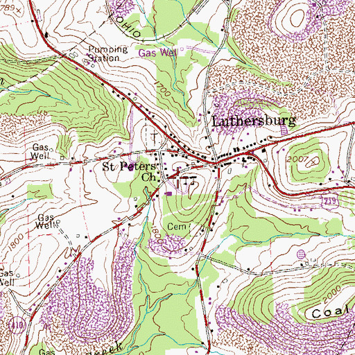 Topographic Map of Brady Township Fire Company Station 30, PA