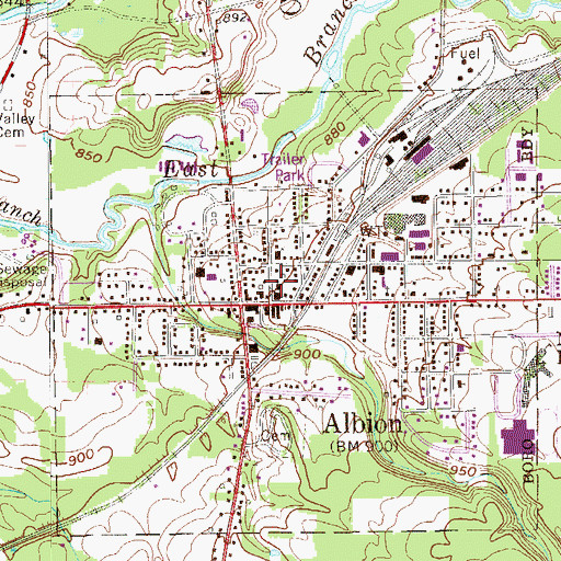 Topographic Map of Albion Volunteer Fire Department Station 62, PA