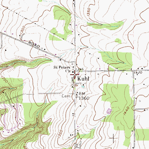 Topographic Map of Kuhl Hose Company Station 69, PA