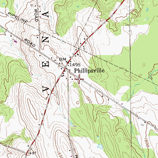 Topographic Map of Wattsburg Hose Company Station 18, PA